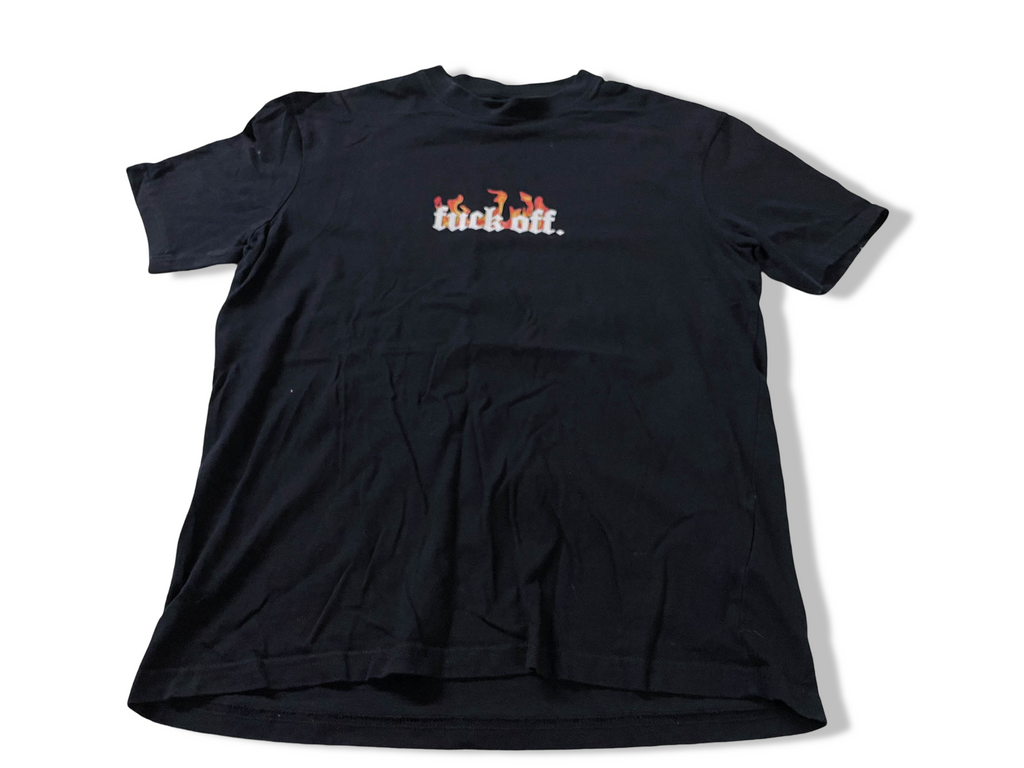 Vintage Men's Black Squad Graphics relaxed fit tees in XS|L27 W19| SKU 4128