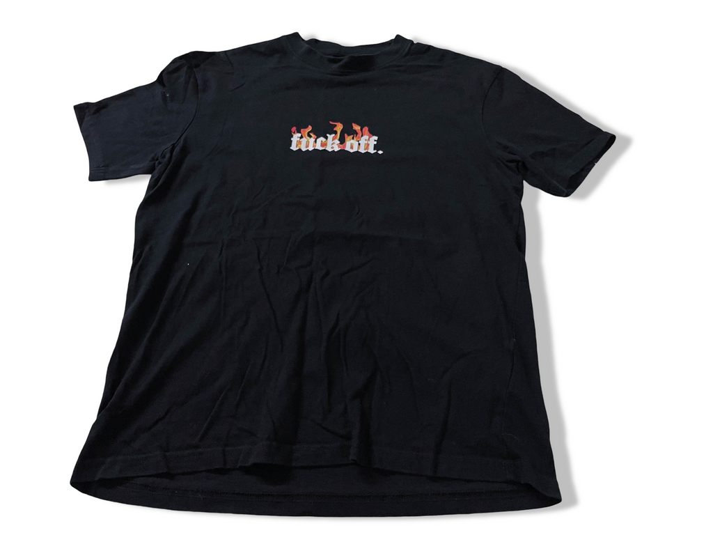 Vintage Men's Black Squad Graphics relaxed fit tees in XS|L27 W19| SKU 4128