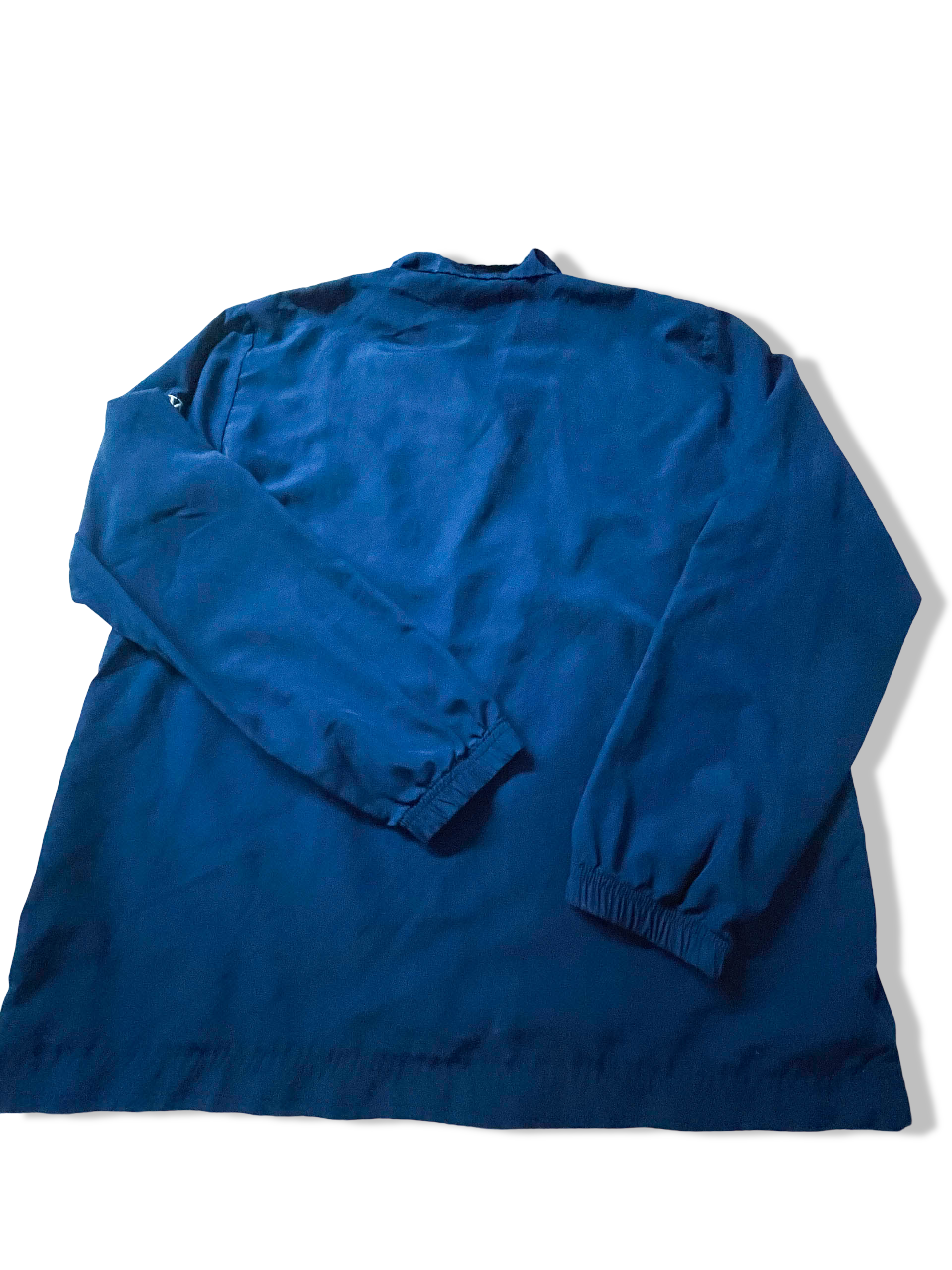 Vintage Men's Adidas 1/4 zip blue sweatshirt in L|L30 W 22|SKU 3884