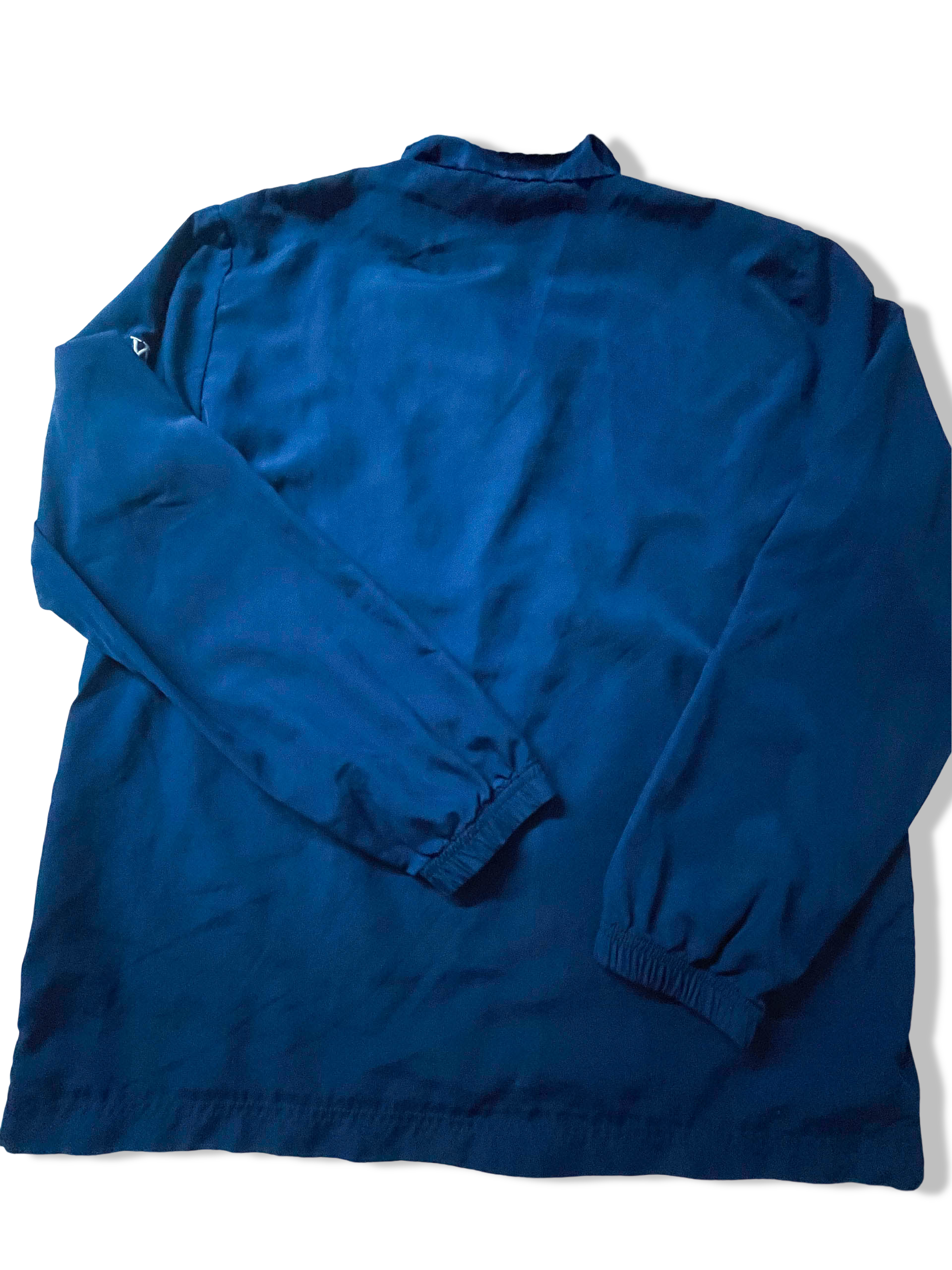 Vintage Men's Adidas 1/4 zip blue sweatshirt in L|L30 W 22|SKU 3884