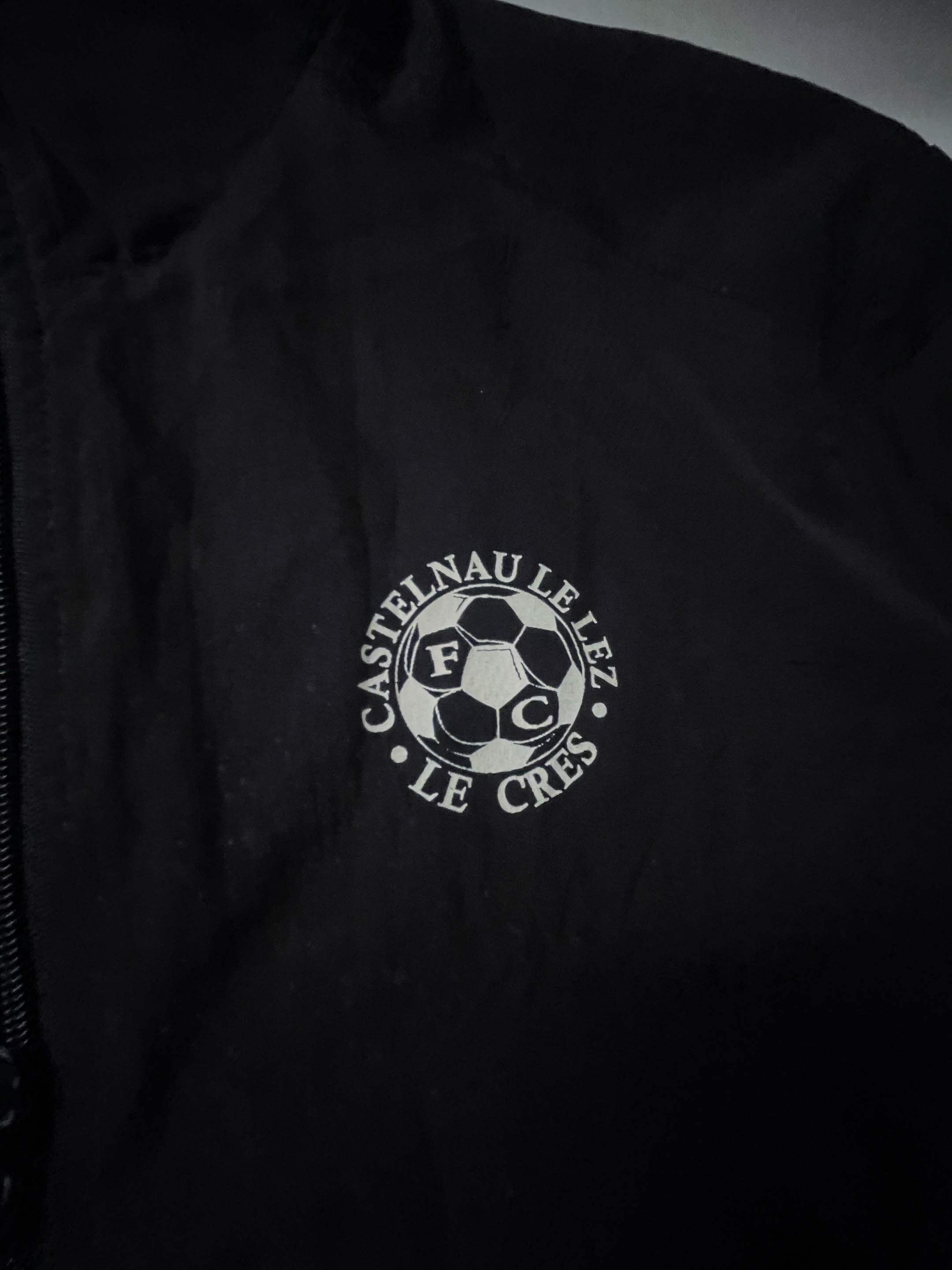 Vintage men's black Puma Castlenau Le nez Le cres full zip track top in M|L 31 W 23|SKU 3885