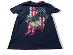Vintage Men's Patriotic Eagle American Flag Graphics Navy tees in L|L29 W17|SKU 4129