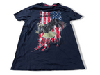 Vintage Men's Patriotic Eagle American Flag Graphics Navy tees in L|L29 W17|SKU 4129