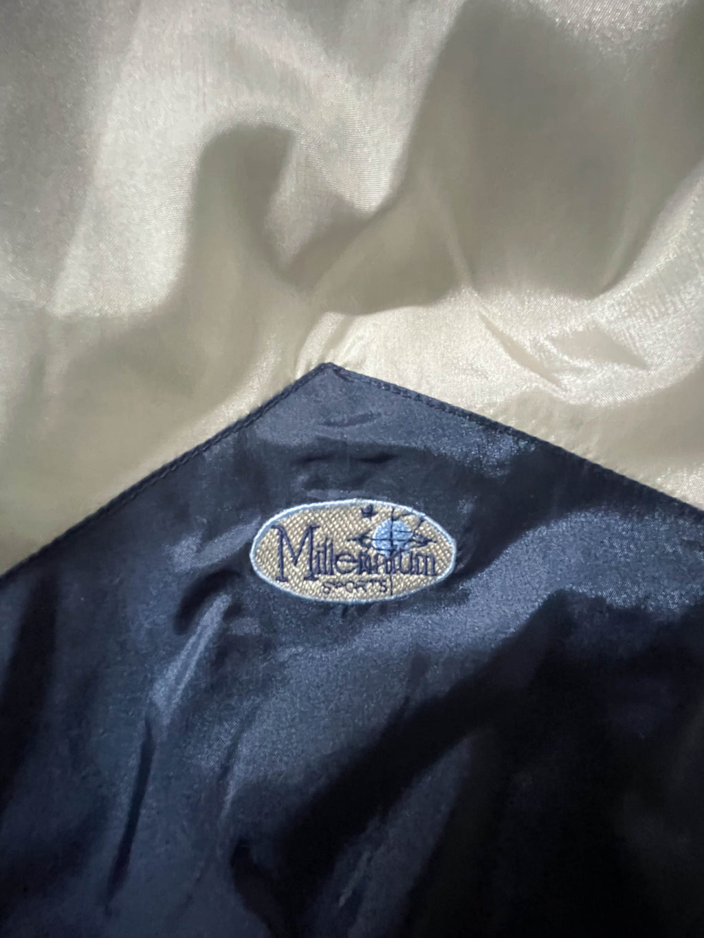 Vintage Men's Millennium sport Navy large polyester full zip track top|L31W23|SKU3887