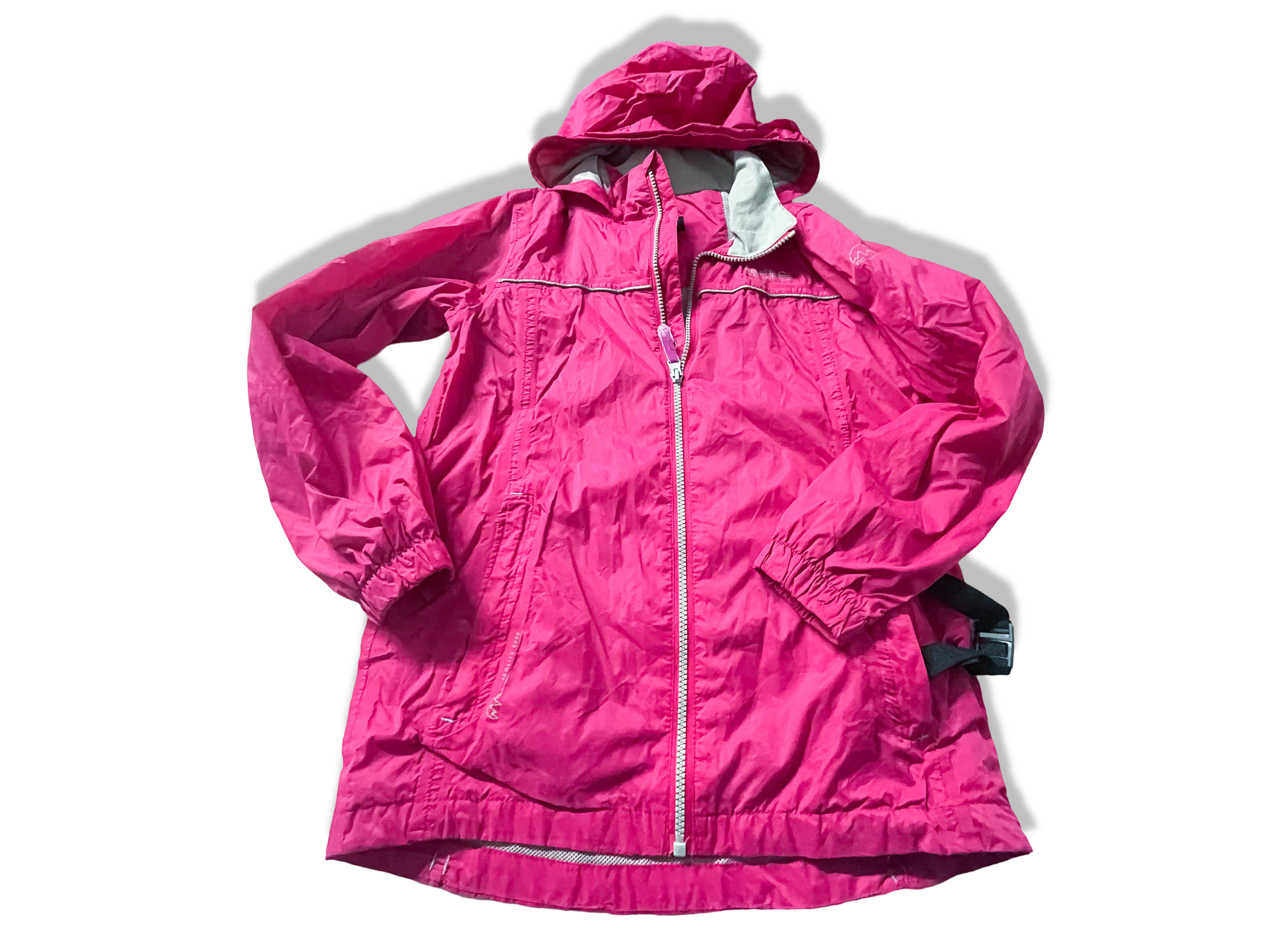Vintage Women's Pink Regatta Great Outdoor full zip hoodie rain coat in size 11/12|L27W18