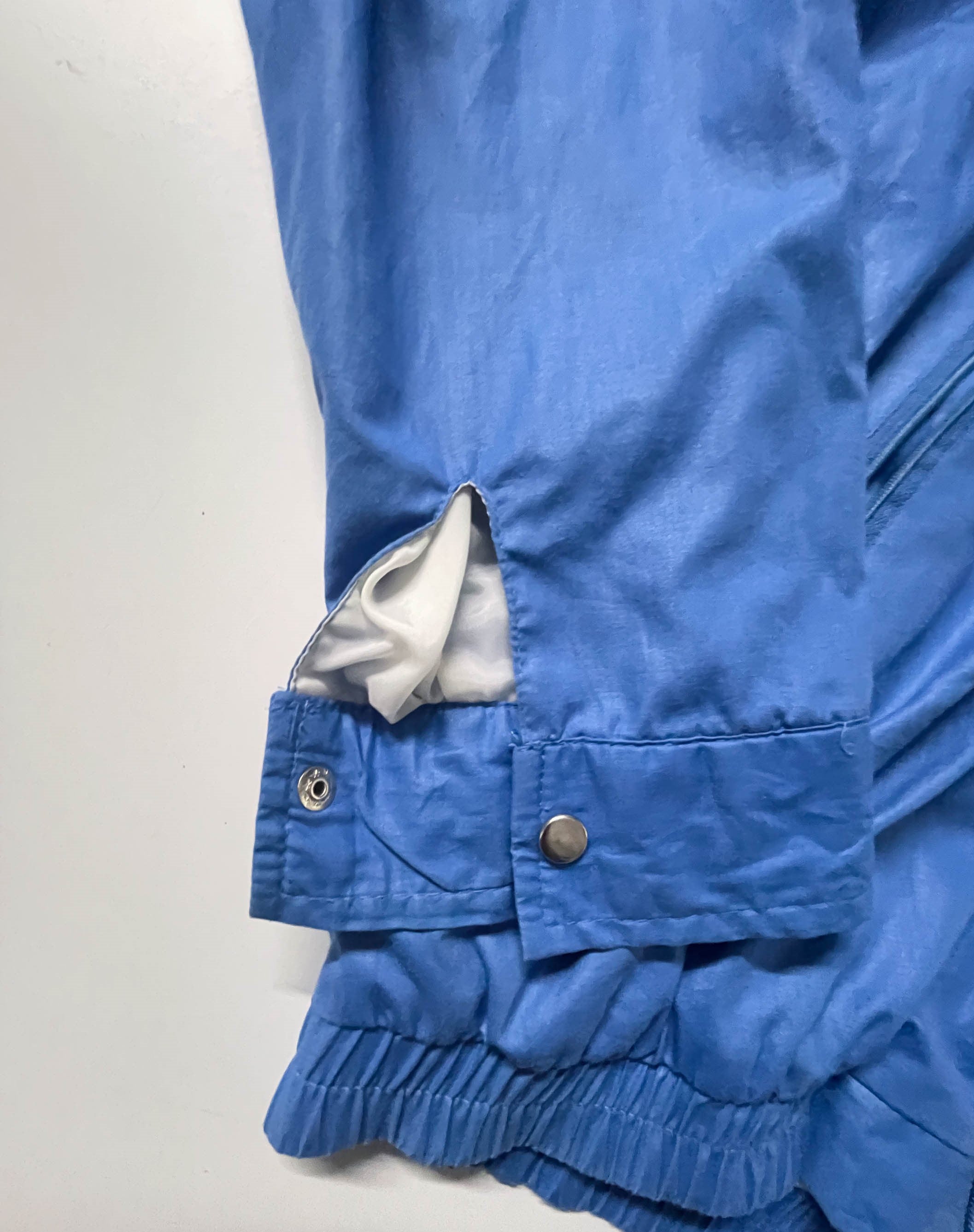 Vintage Men's blue color block shell full zip high neck jacket in M|L29W23|SKU 3895