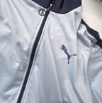 Vintage Puma Blue men's full zip high neck polyester track top in M|L31W23|SKU 3896