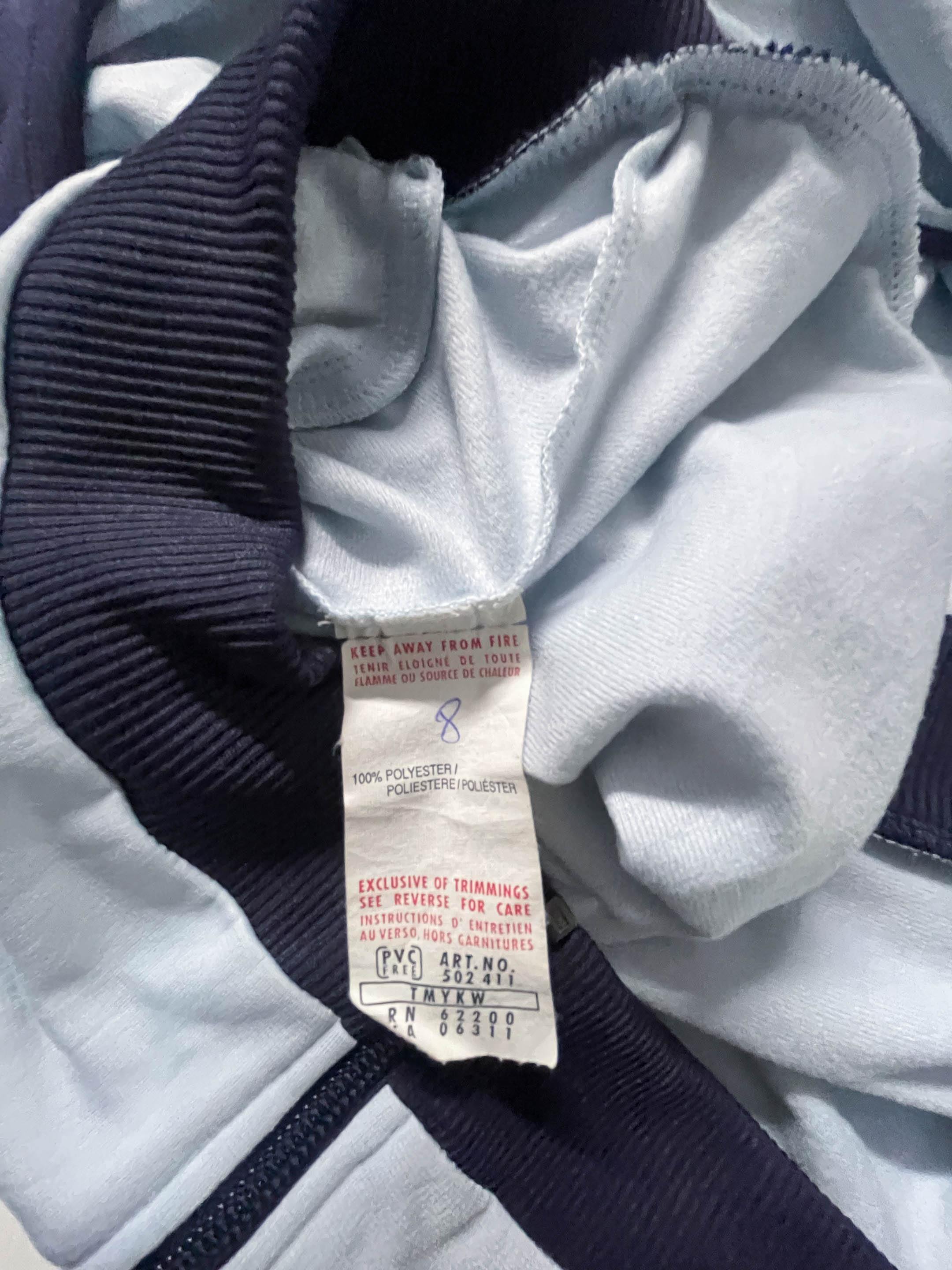 Vintage Puma Blue men's full zip high neck polyester track top in M|L31W23|SKU 3896