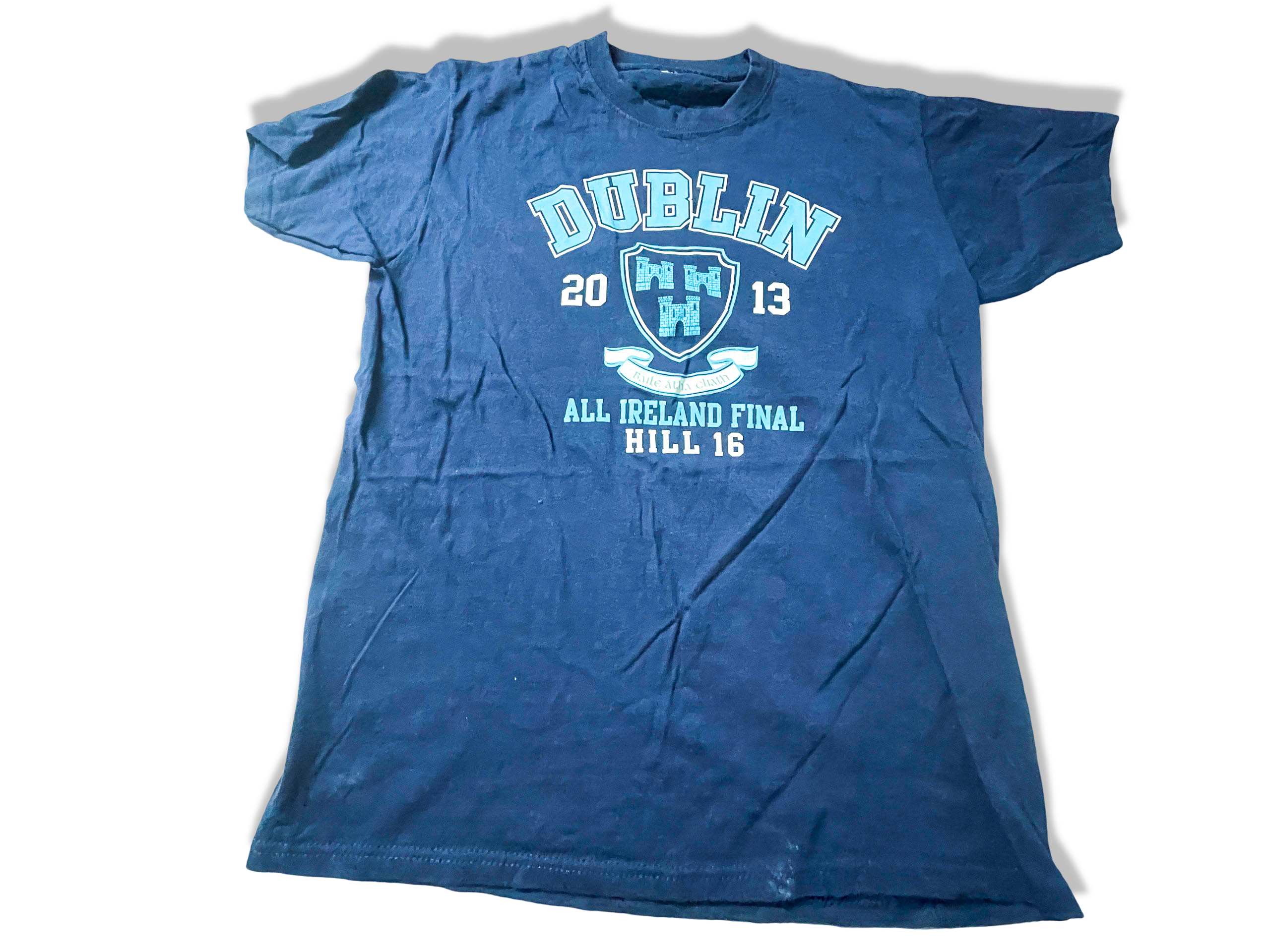Vintage Dublin Ireland Graphics blue men's tees in M|L28W21|SKU 3902