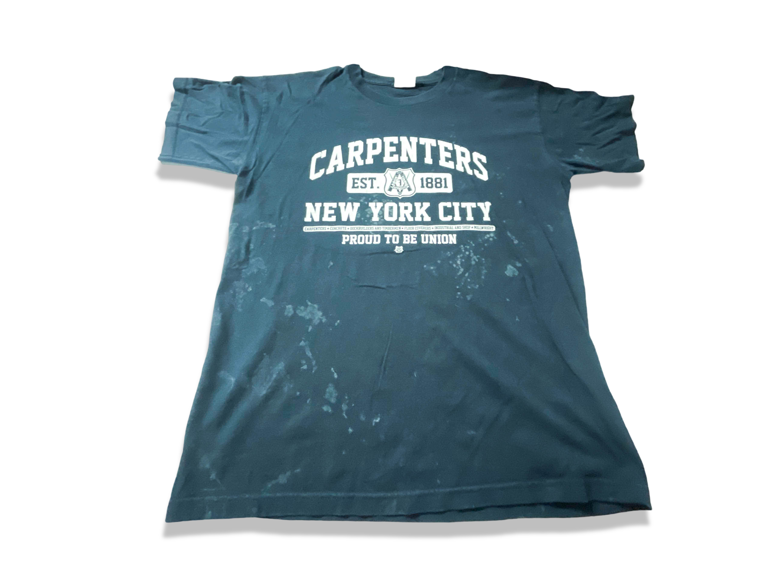 Vintage Black Carpenters New York city Graphics men's tees in M|L29W21|SKU 3906