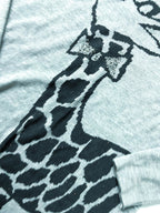 Vintage women's Giraffe print grey sweatshirt in M/L|L26 W18|SKU 3911