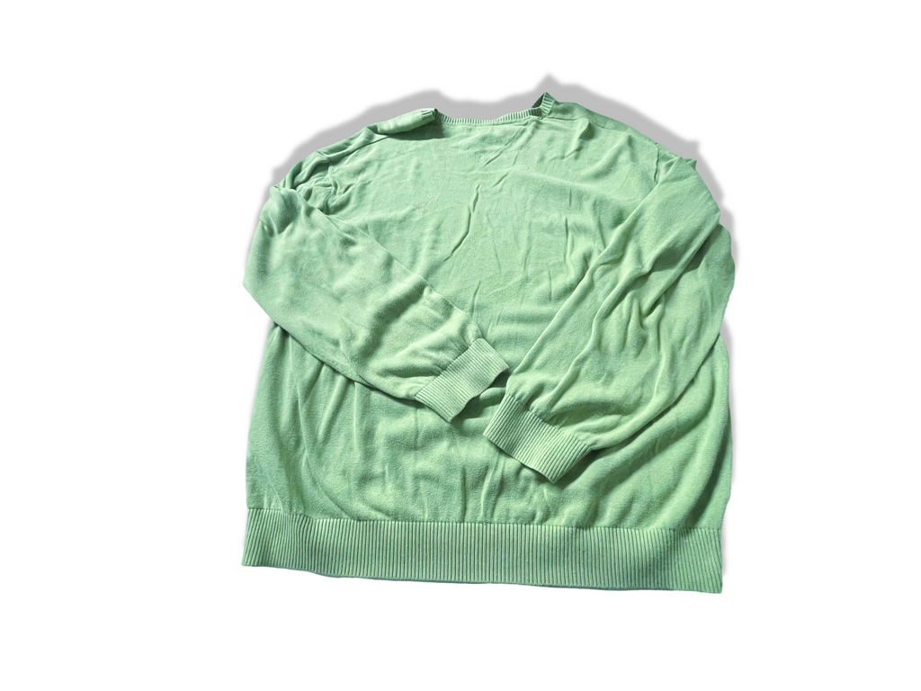 Vintage Green men's Tommy Hilfiger V-neck sweatshirt in 2XL|L29 W24|SKU 3912