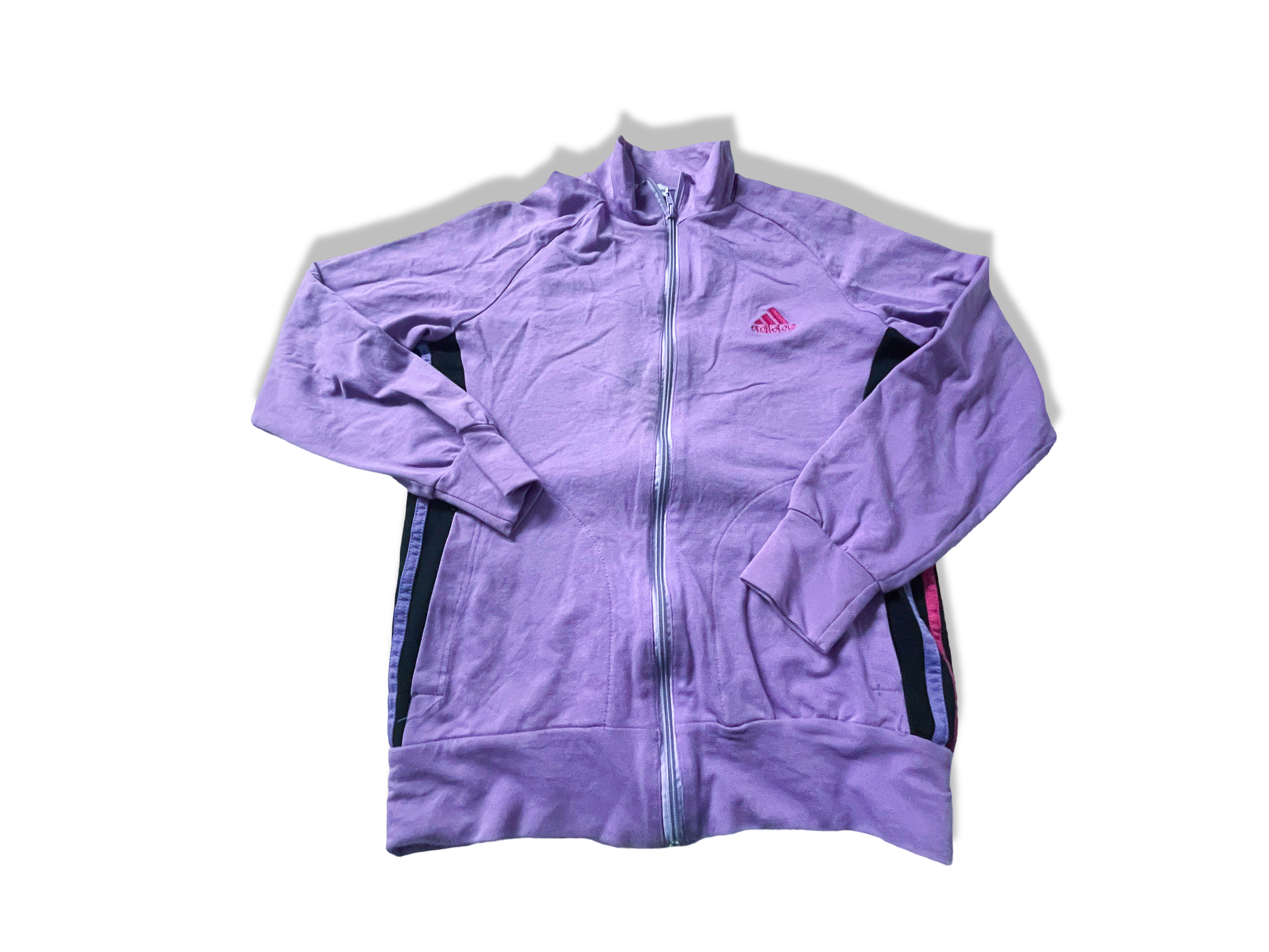Vintage women's purple Adidas full zip high neck track top in M|L26 W17|SKU 3913