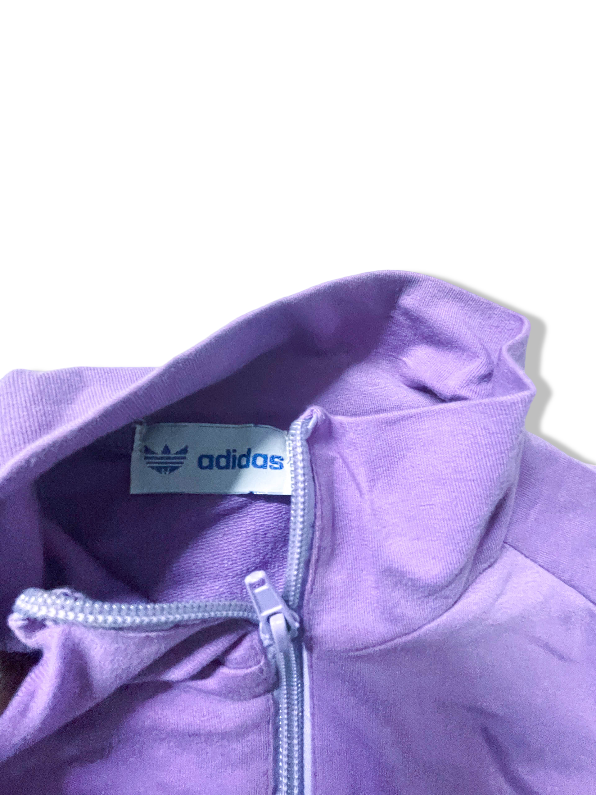 Vintage women's purple Adidas full zip high neck track top in M|L26 W17|SKU 3913