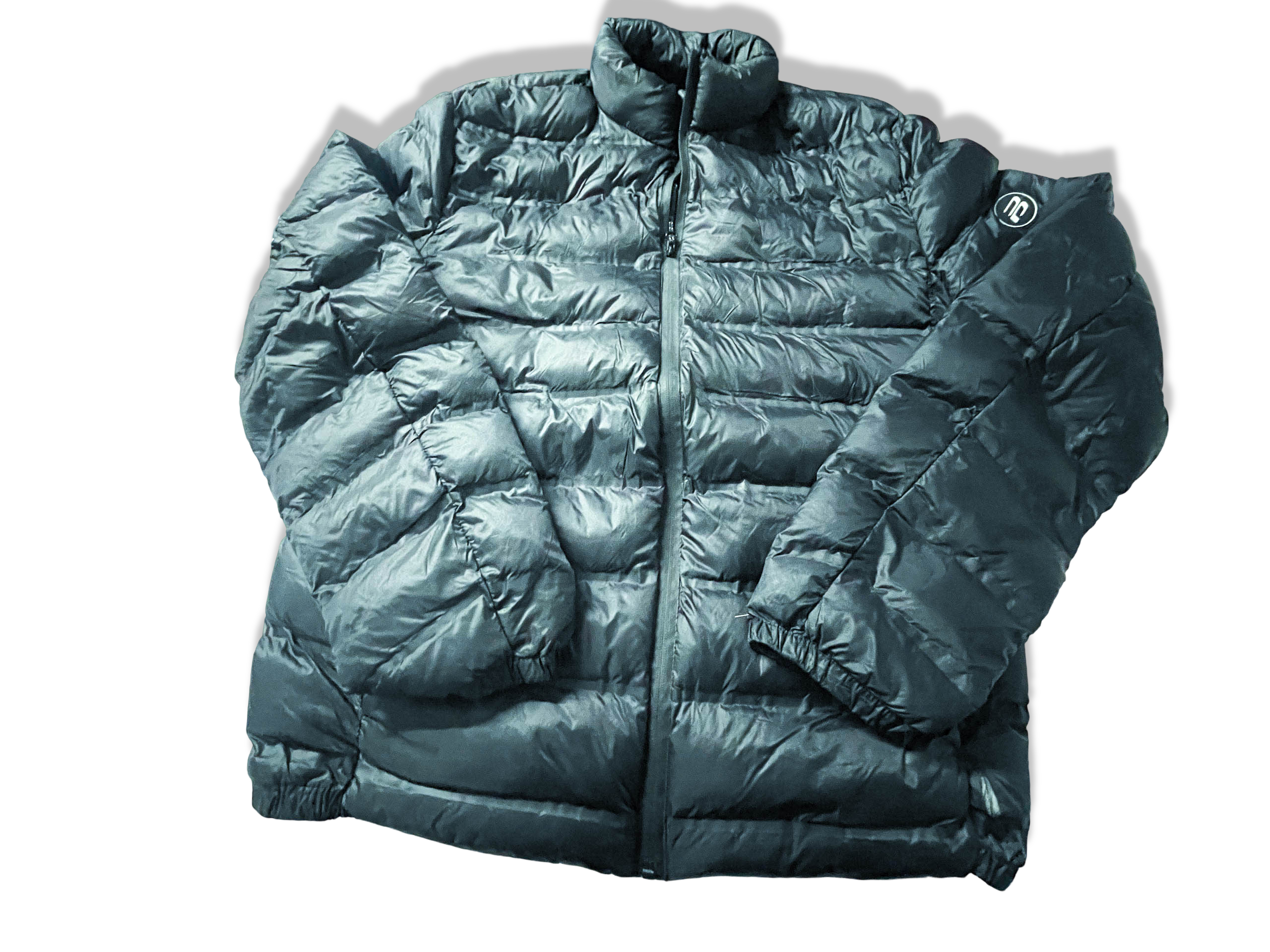 Black Men's puffer padded large full zip jacket|L30 W23|SKU 3919