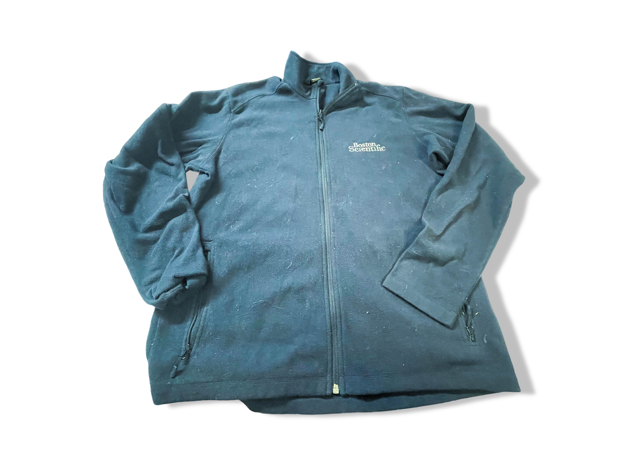 Vintage Boston Scientific Navy blue full zip high neck fleece sweatshirt in L|L31W21|SKU 3922