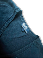 Vintage Blue men's Polo Ralph Lauren sleeveless cardigan in S/M|L26W16|SKU 3927