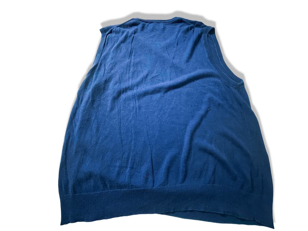 Vintage men's blue Chaps sleeveless cardigan in L/M made in China|L29W22|SKU 3928