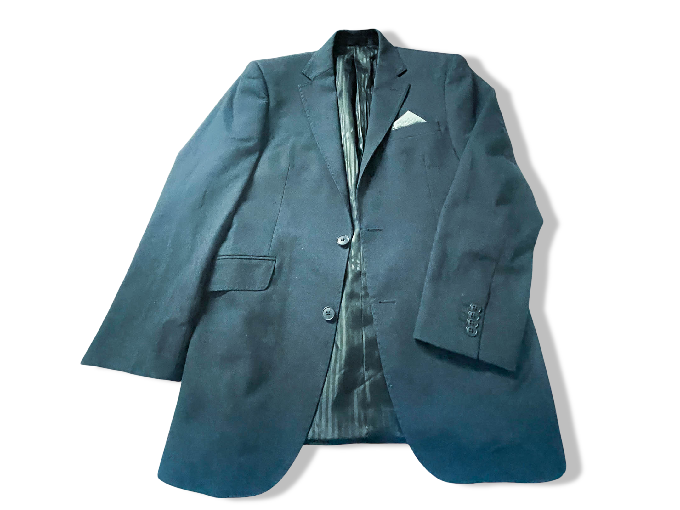 Vintage Everyone Navy blue men's casual fit blazer in L|L 33 W18| SKU 3929
