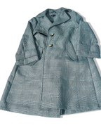 Vintage women's Topshop black Plaid double breasted trench coat UK 12|L35W20|SKU 3930