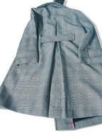 Vintage women's Topshop black Plaid double breasted trench coat UK 12|L35W20|SKU 3930