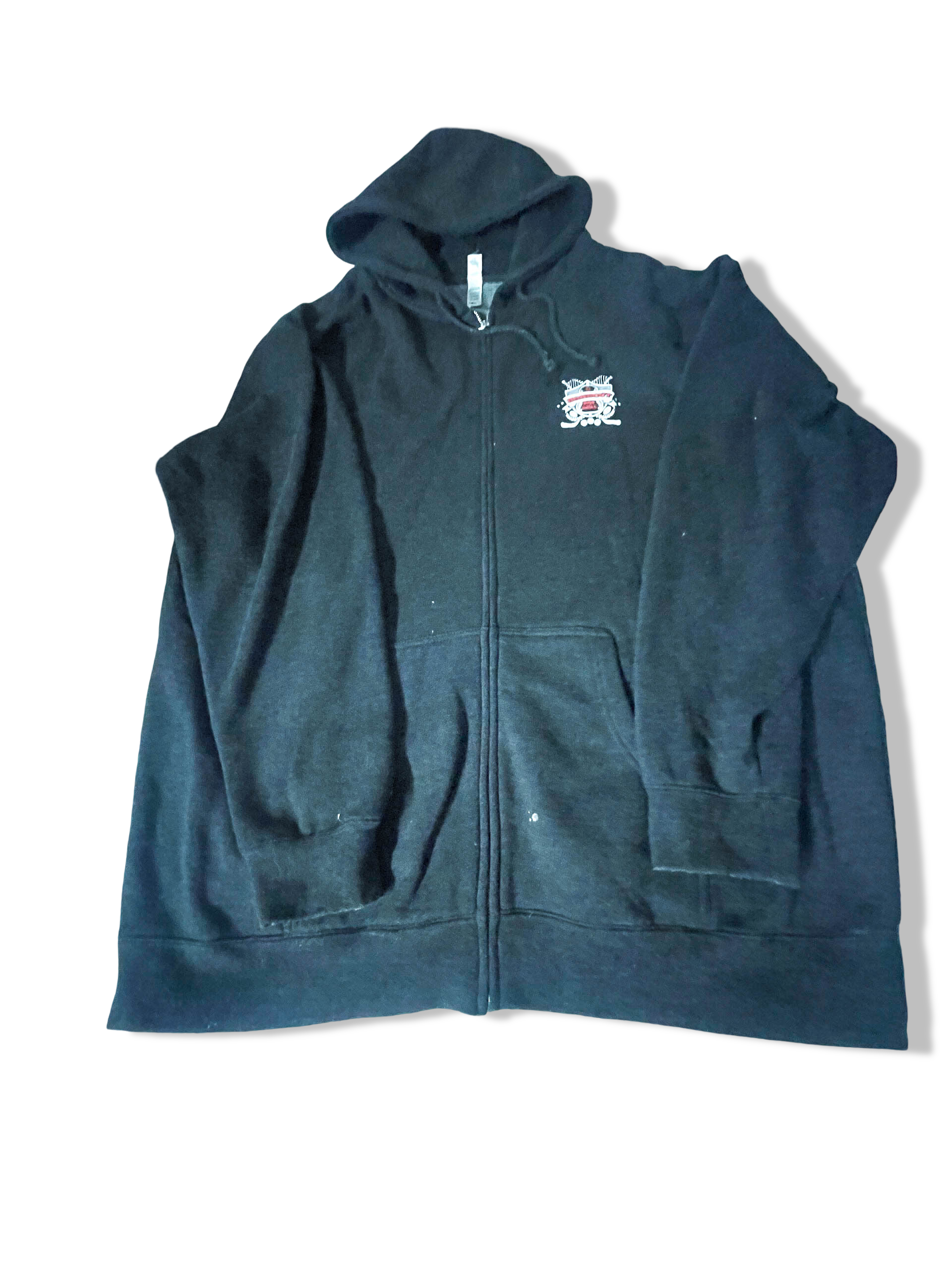 Vintage Independent Men's oversize grey full zip hoodie in XL|L32 W28|SKU 3934