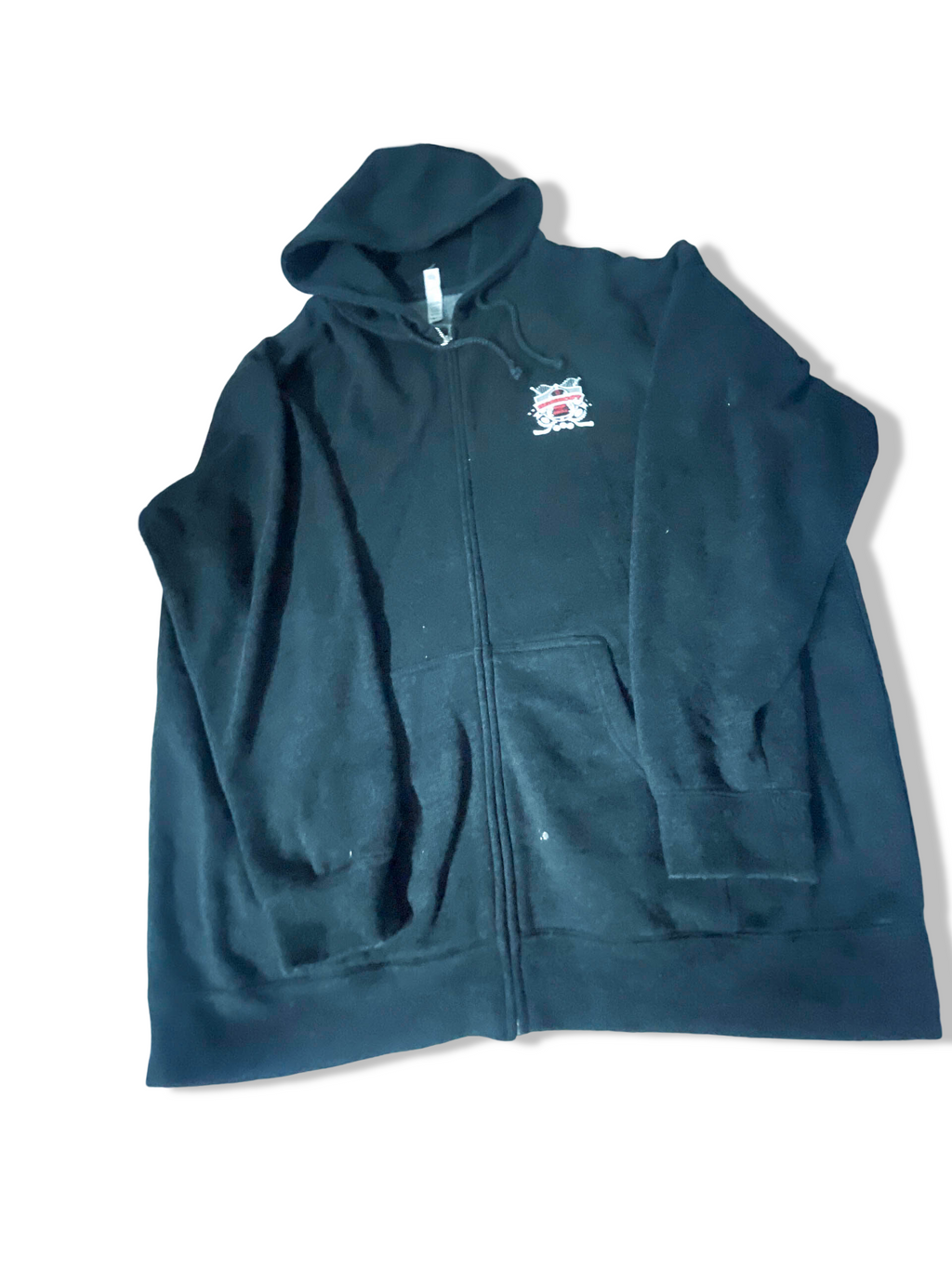 Vintage Independent Men's oversize grey full zip hoodie in XL|L32 W28|SKU 3934