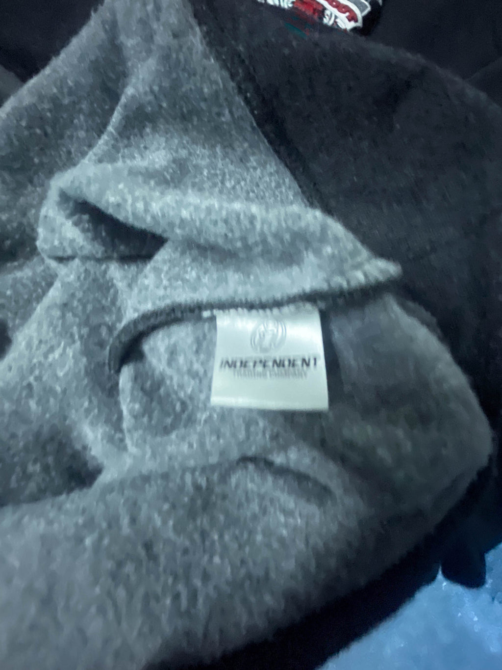 Vintage Independent Men's oversize grey full zip hoodie in XL|L32 W28|SKU 3934