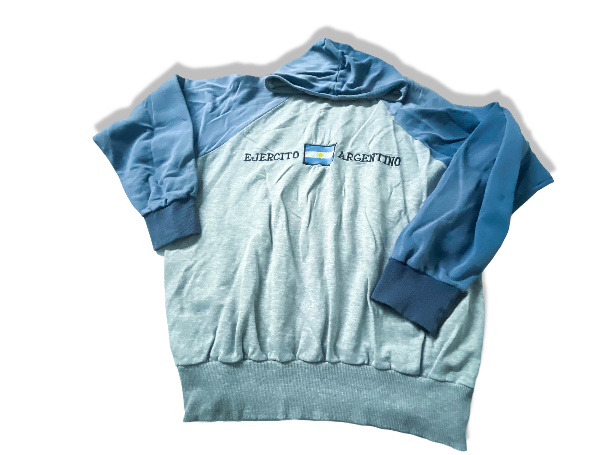 Vintage Argentina Grey colorblock hoodie in M|L25 W22|SKU 3936