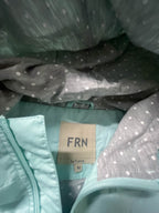 Vintage FRN by Fransa Women's Turquoise full zip polyester hoodie in M|L25W20|SKU 3938