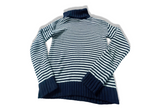 Vintage Women's Navy stripe Juicy Couture turtle neck cardigan in M|L26 W17|SKU 3941