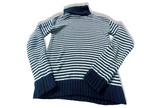 Vintage Women's Navy stripe Juicy Couture turtle neck cardigan in M|L26 W17|SKU 3941