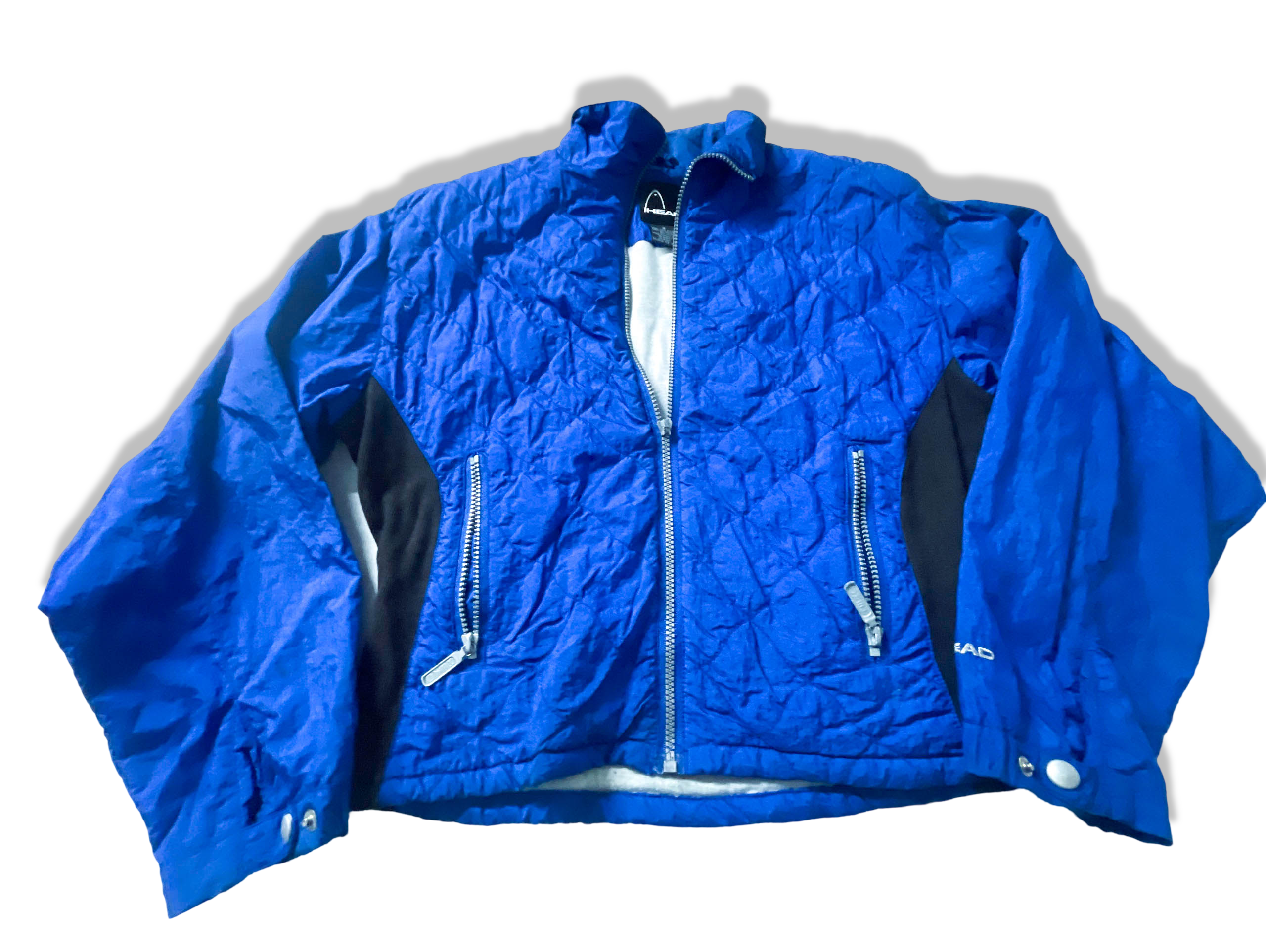 Vintage women's Head blue full zip quilted windbreaker jacket in S|L23W22|SKU 3943|made in Hong Kong