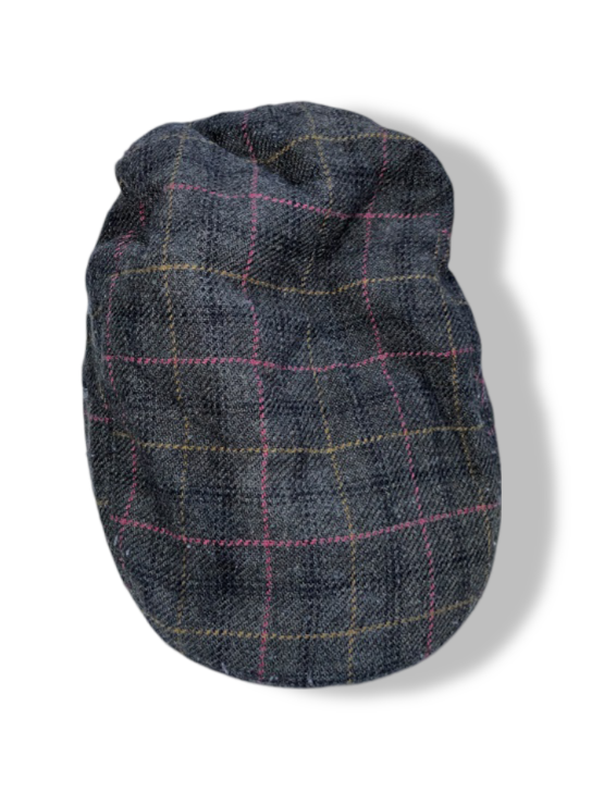 Vintage grey checkered men's flat cap| SKU 4968
