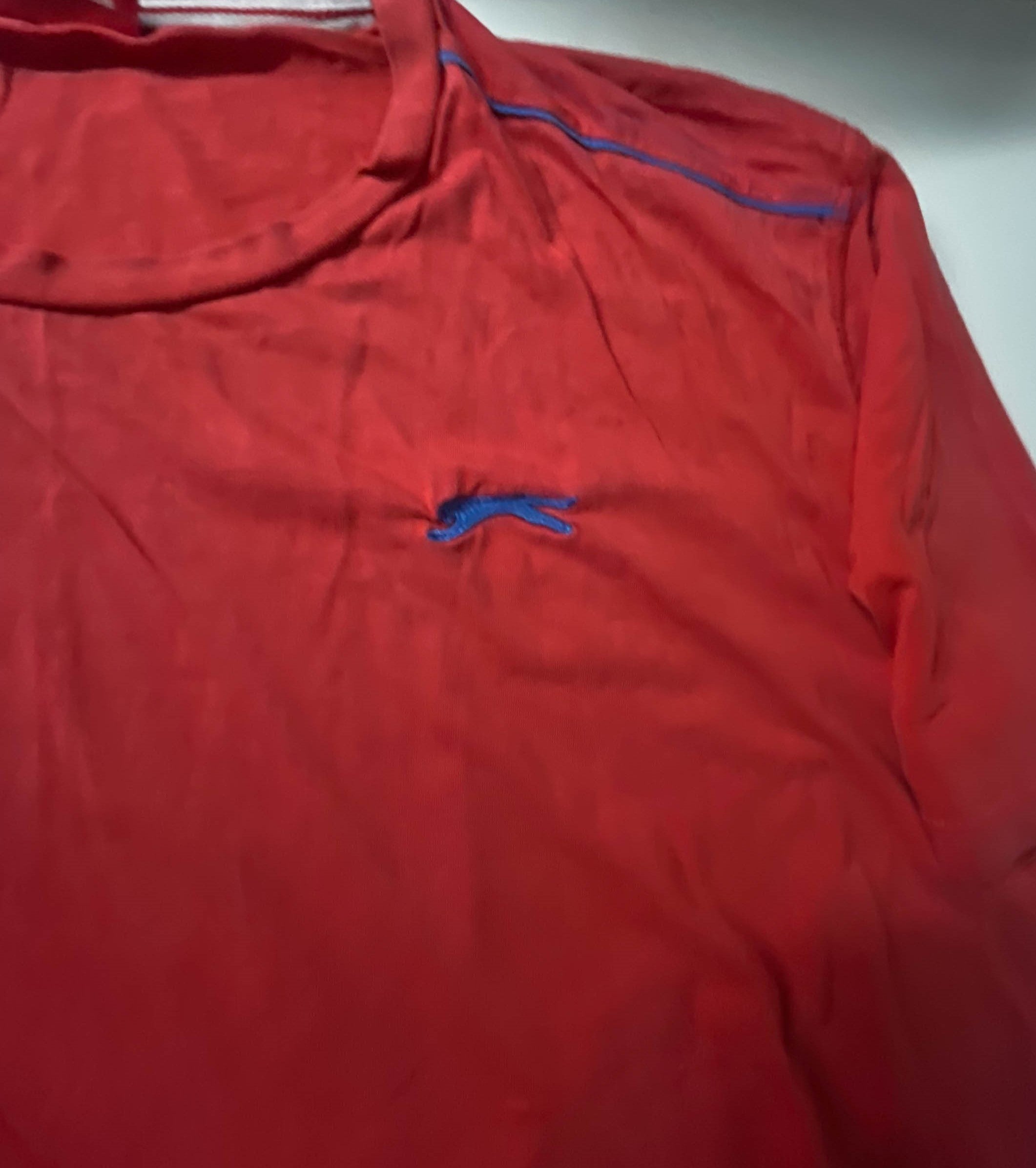 Vintage Red Men's Slazenger oversize fit tees in XXL|L30 W24| SKU 3949