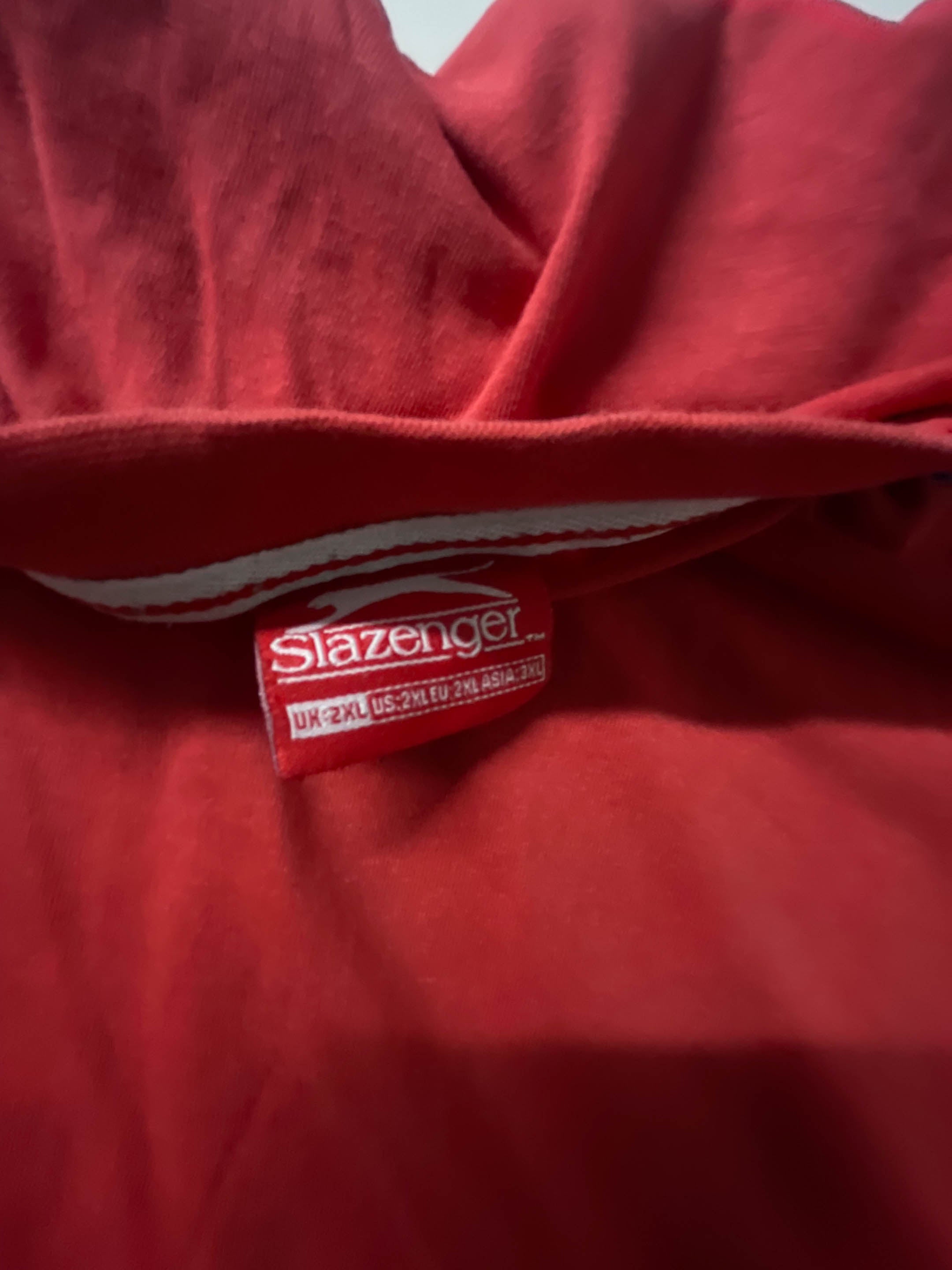 Vintage Red Men's Slazenger oversize fit tees in XXL|L30 W24| SKU 3949