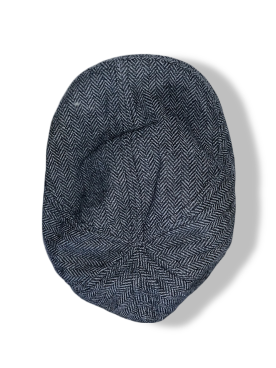 Vintage Statewear grey herringbone flat cap| SKU 4969