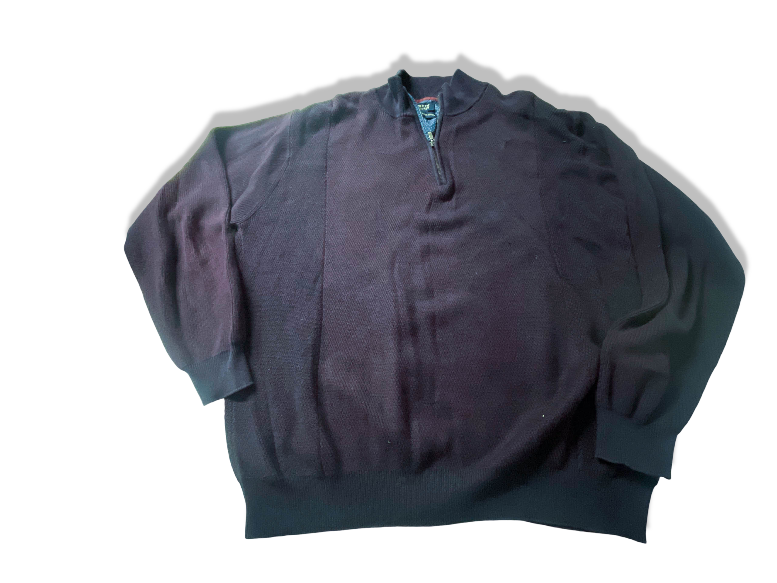 Vintage Tricot Denim men's 1/4 zip high neck burgundy sweatshirt in L|L29 W24|SKU 3953