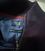 Vintage Tricot Denim men's 1/4 zip high neck burgundy sweatshirt in L|L29 W24|SKU 3953