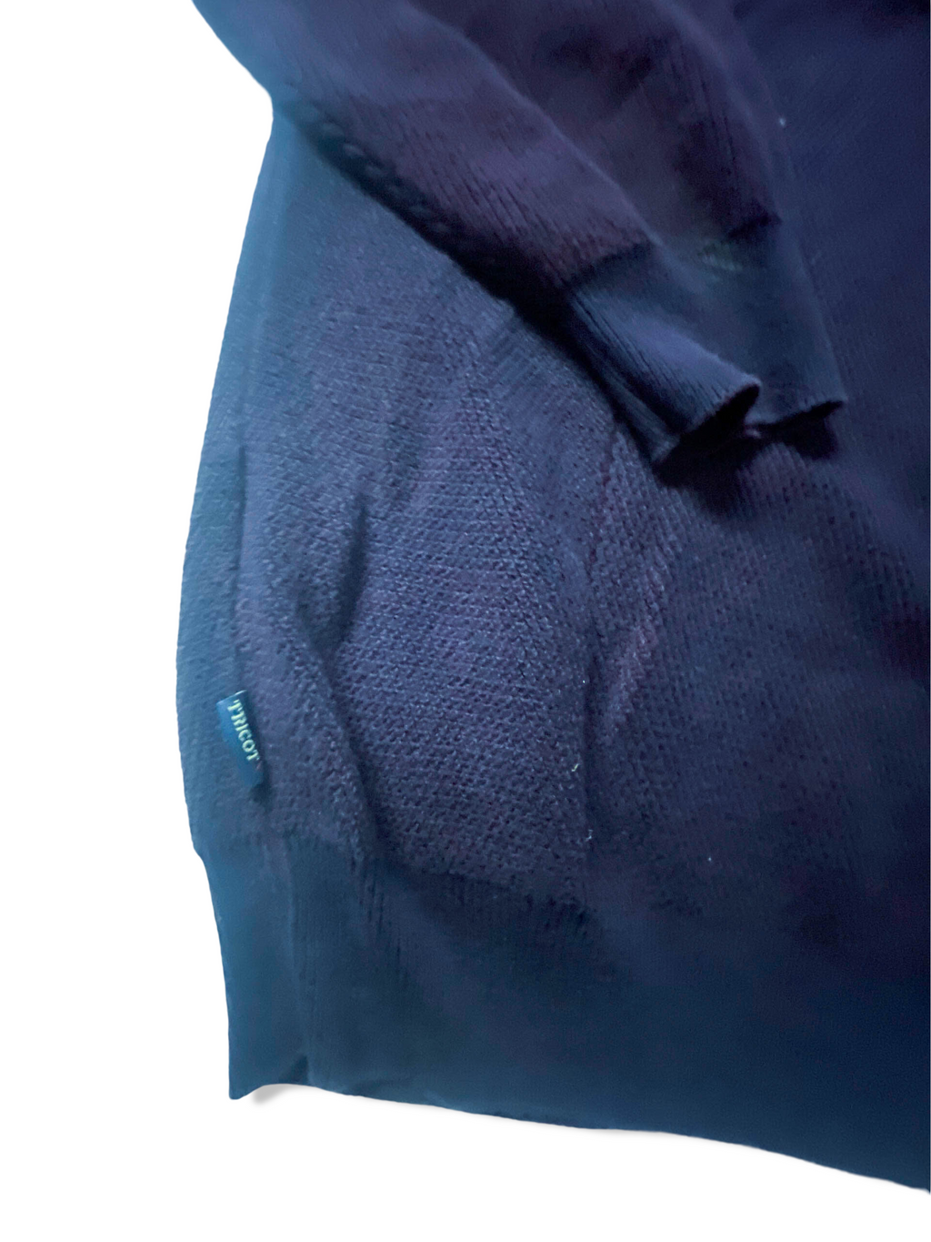 Vintage Tricot Denim men's 1/4 zip high neck burgundy sweatshirt in L|L29 W24|SKU 3953