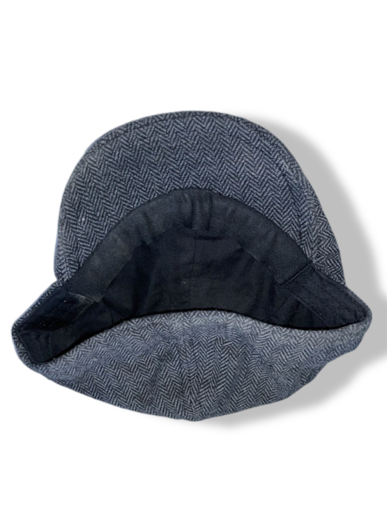 Vintage Statewear grey herringbone flat cap| SKU 4969