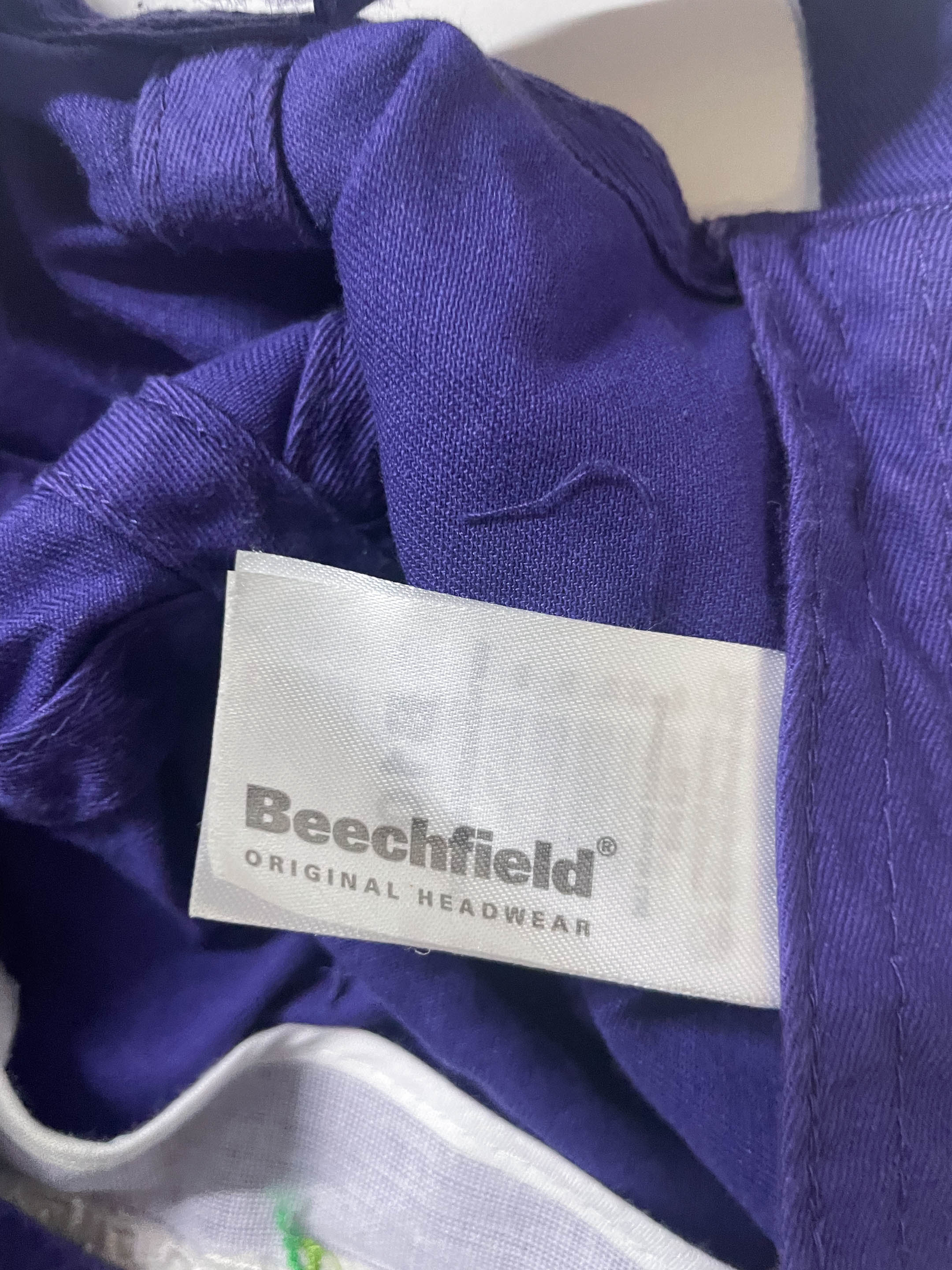 Vintage women's purple Beechfield original baseball cap with Sis Grass print|SKU 3958