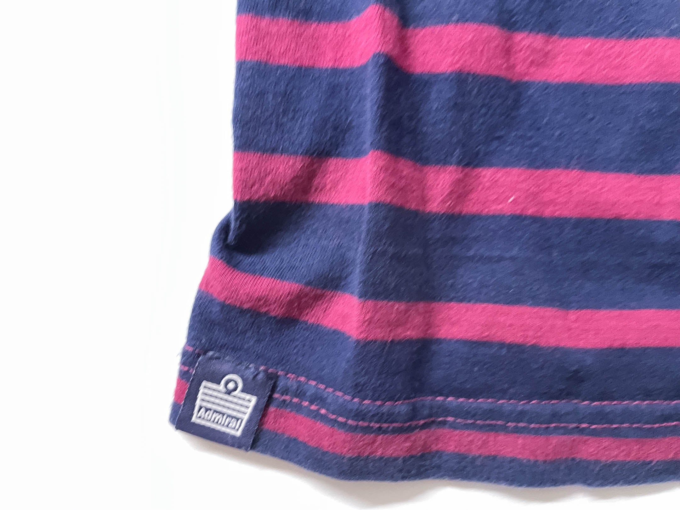 Vintage Men's Admiral Purple stripe polo shirt in L|L28 W20| SKU 4136