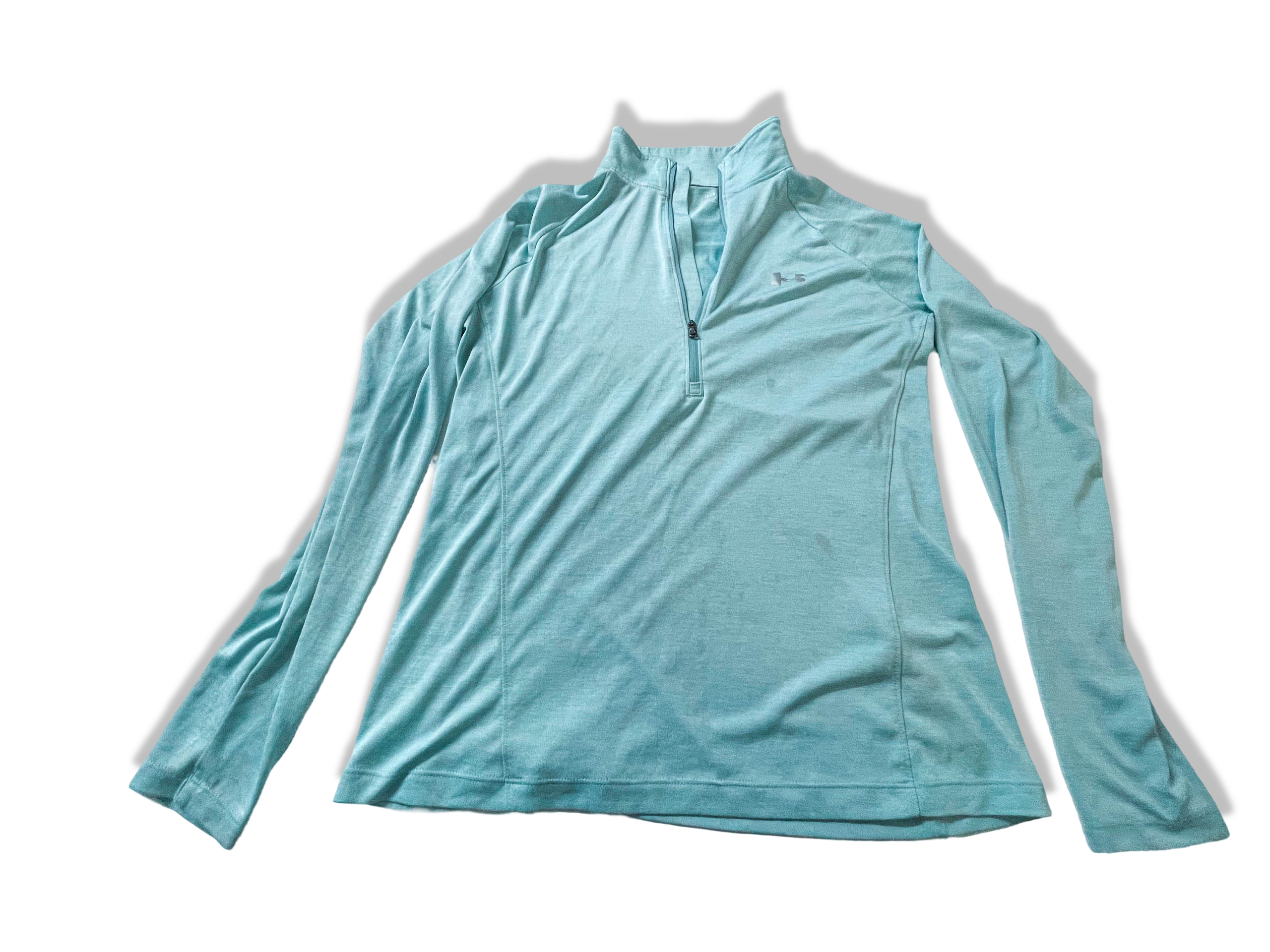 Vintage women's Under Armour 1/4 zip high neck blue sweatshirt in L |L26 W18|SKU 3960