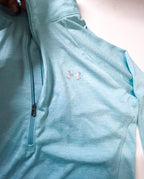 Vintage women's Under Armour 1/4 zip high neck blue sweatshirt in L |L26 W18|SKU 3960