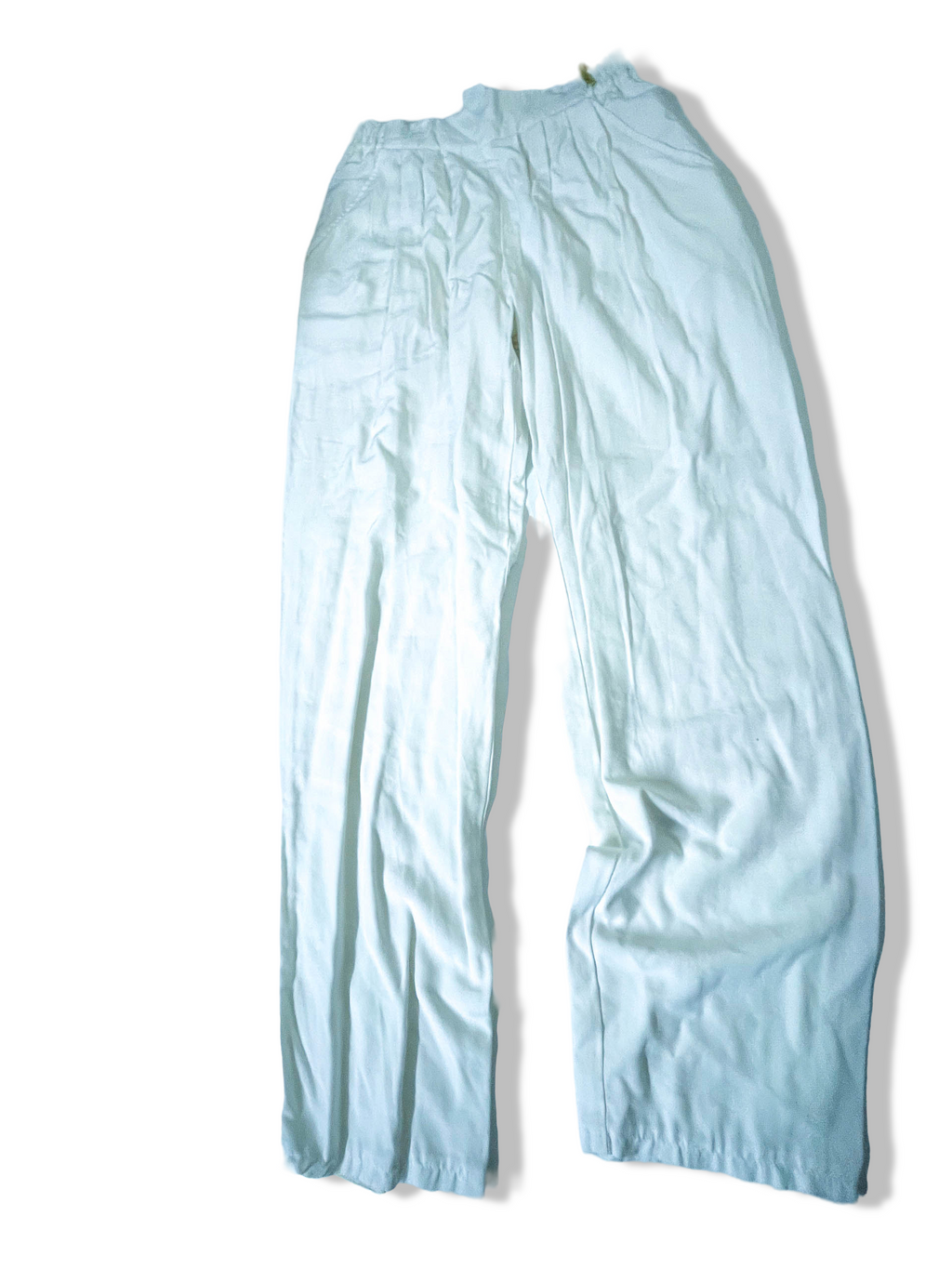 Vintage women's white wide leg trouser size 38|L27 W26| SKU 3961