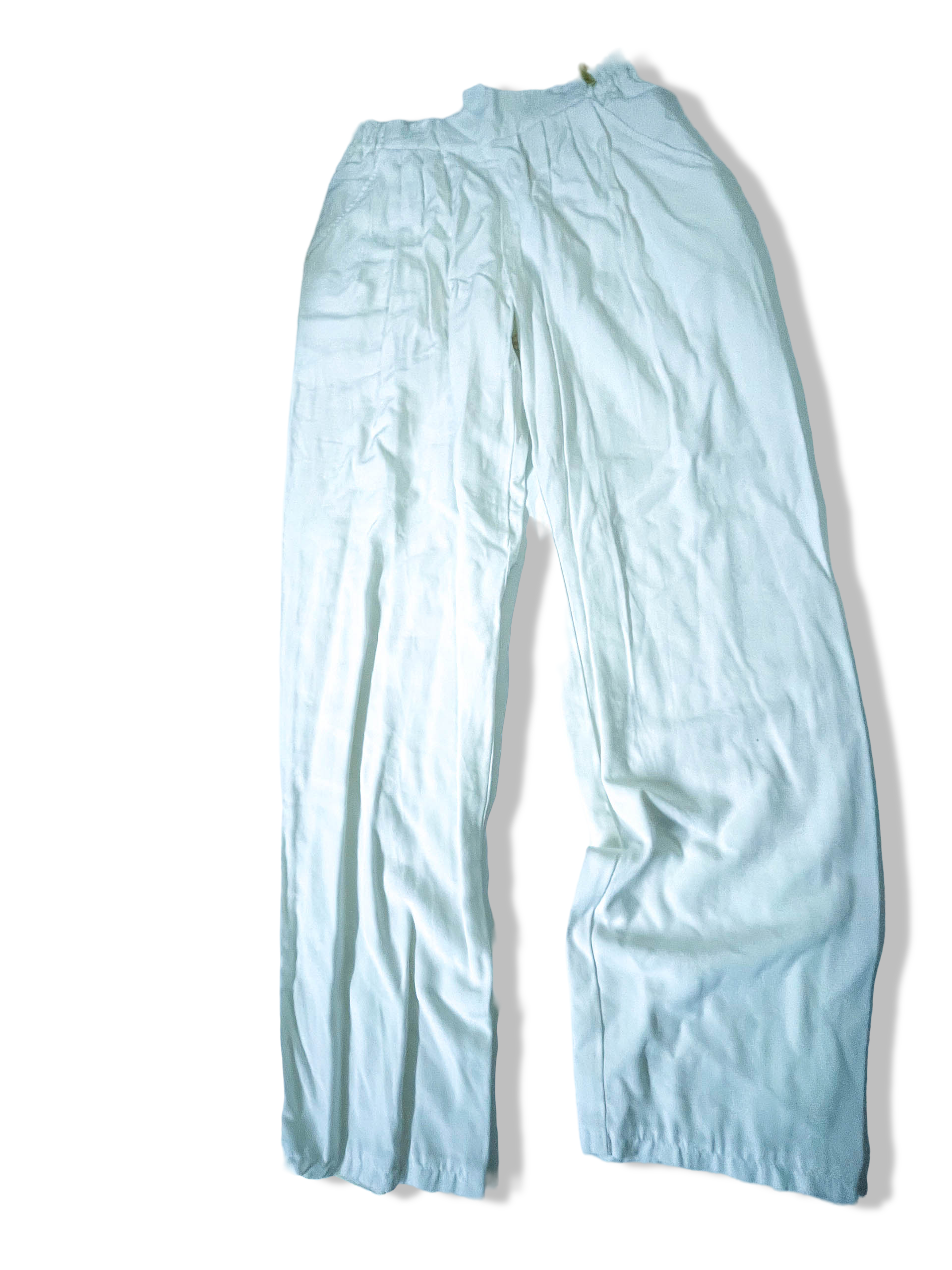 Vintage women's white wide leg trouser size 38|L27 W26| SKU 3961