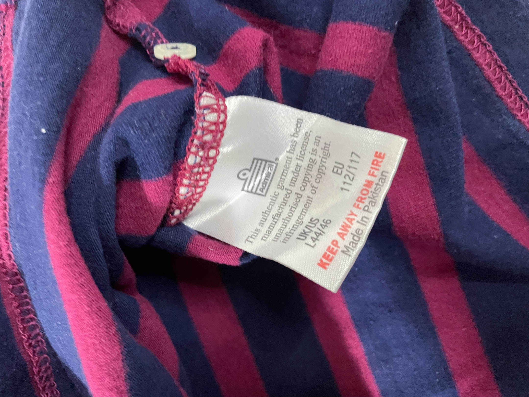 Vintage Men's Admiral Purple stripe polo shirt in L|L28 W20| SKU 4136