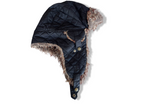 Vintage Thinsulate black quilted tropper fur hat | SKU 4344