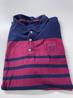 Vintage Men's Admiral Purple stripe polo shirt in L|L28 W20| SKU 4136